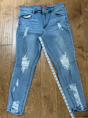 Wax Jean Light Blue Distressed Skinny Jeans